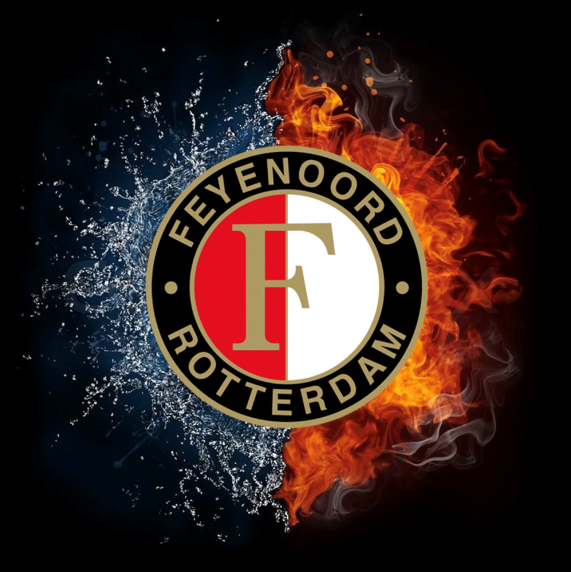 Diamond Painting Diamond Painting – Feyenoord Logo (Fire & Ice Edition) – Morgen in Huis met Ronde steentjes 100x100 - Beste Kwaliteit