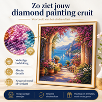 Thumbnail for Voorbeeld van een diamond painting eindresultaat met volledige bedekking, mooie details en keuze uit ronde of vierkante steentjes