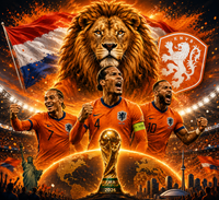 Thumbnail for Oranje Leeuwen WK 2026 diamond painting ontwerp