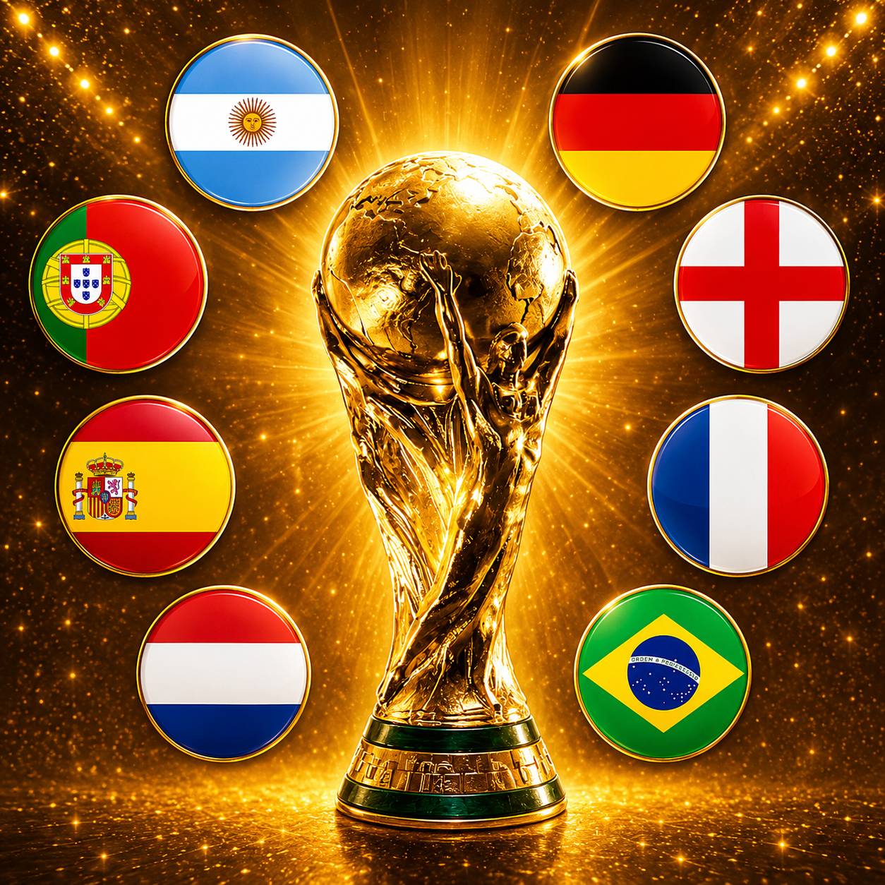 WK Voetbal 2026 Landen Trofee diamond painting ontwerp