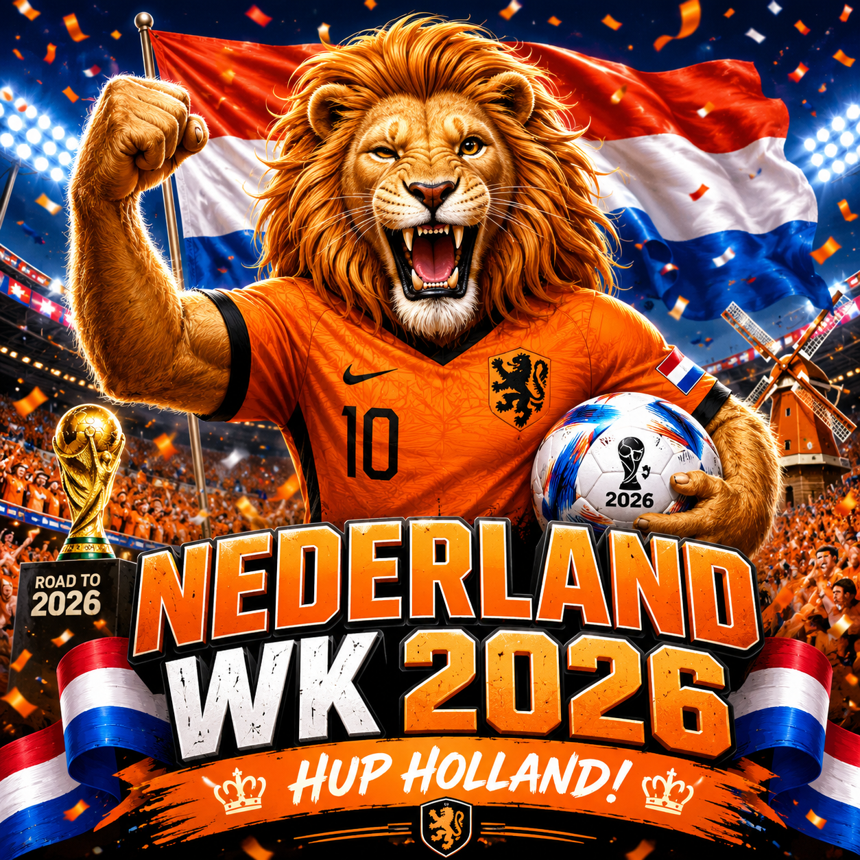 Nederland WK 2026 Hup Holland diamond painting ontwerp