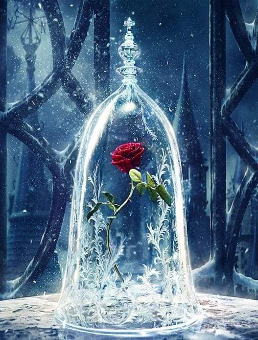 Rose in Glass diamond painting ontwerp