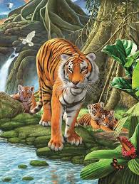 Thumbnail for Tijger animatie diamond painting ontwerp