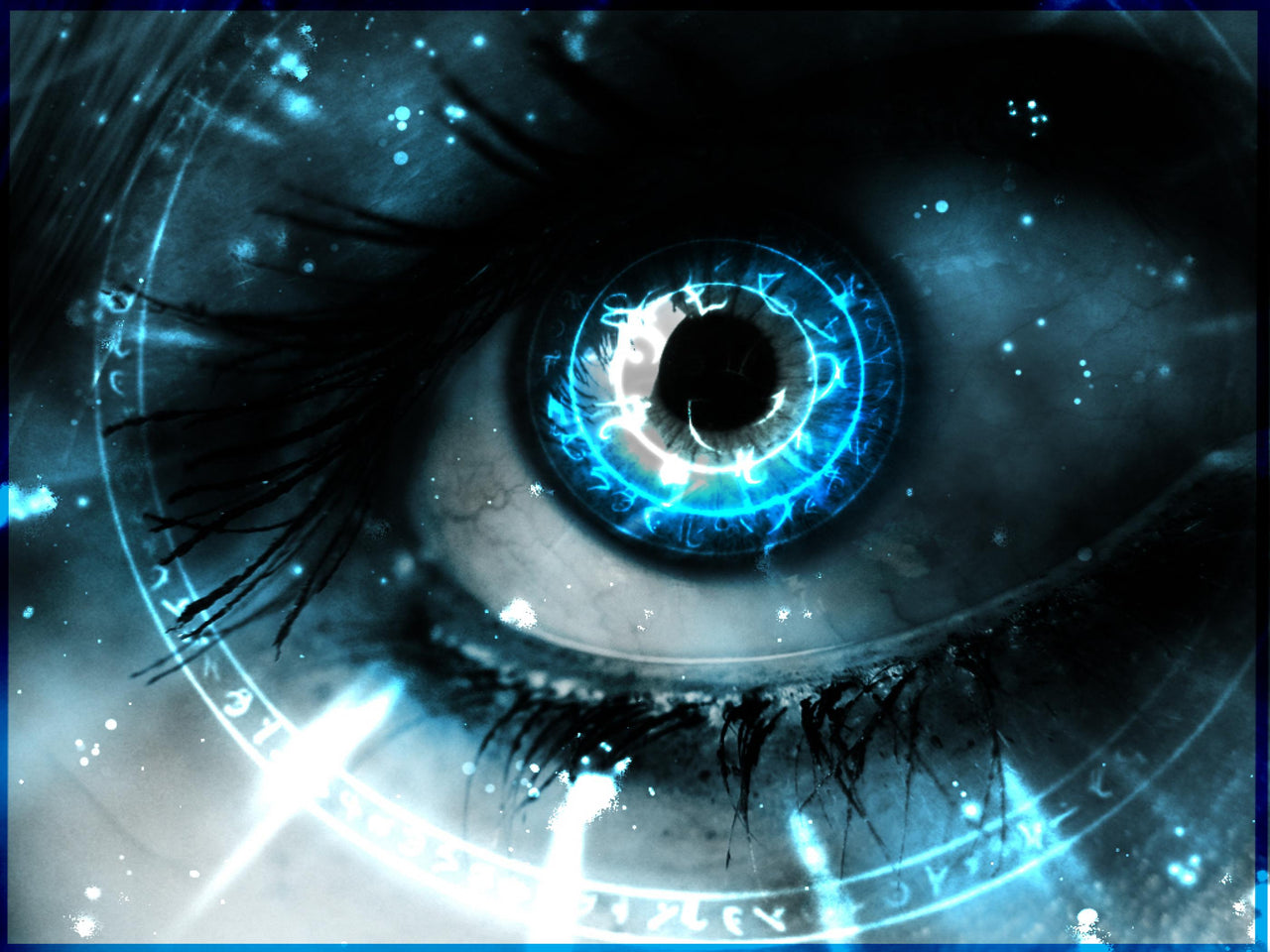 Blauw oog diamond painting ontwerp