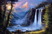 Thumbnail for Bergen Waterval Boom diamond painting ontwerp
