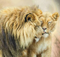 Thumbnail for Leeuwen koppel diamond painting ontwerp
