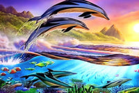 Thumbnail for Dolfijnen gezin diamond painting ontwerp