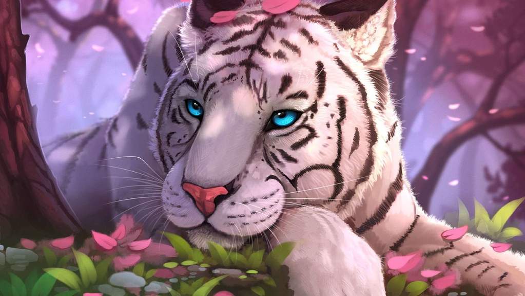 Witte tijger met blauwe ogen diamond painting ontwerp