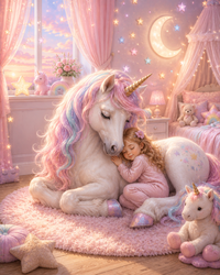 Thumbnail for Eenhoorn kinderkamer pastel diamond painting ontwerp