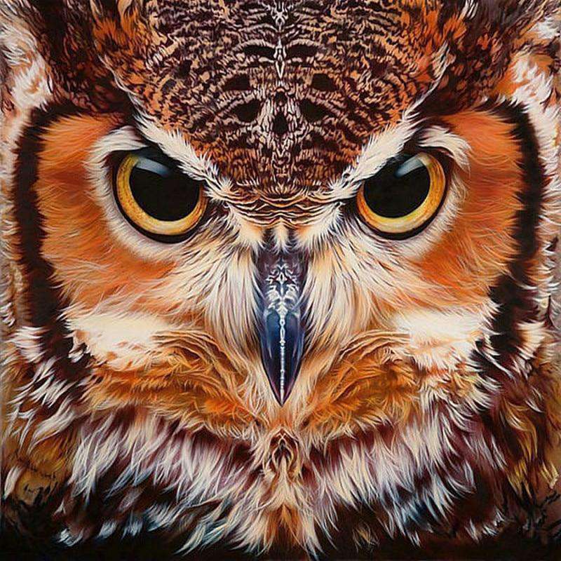 Uil Portret diamond painting ontwerp