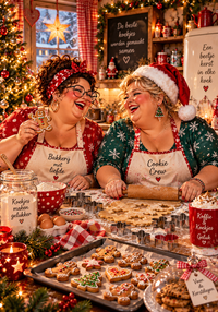 Thumbnail for Dikke Dames bakken kerstkoekjes diamond painting ontwerp