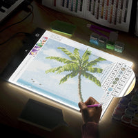 Thumbnail for A4 LED light pad voor diamond painting met palmboom ontwerp verlicht canvas