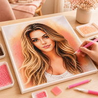 Thumbnail for Voorbeeld van een eigen foto cartoon diamond painting met kleurrijke steentjes