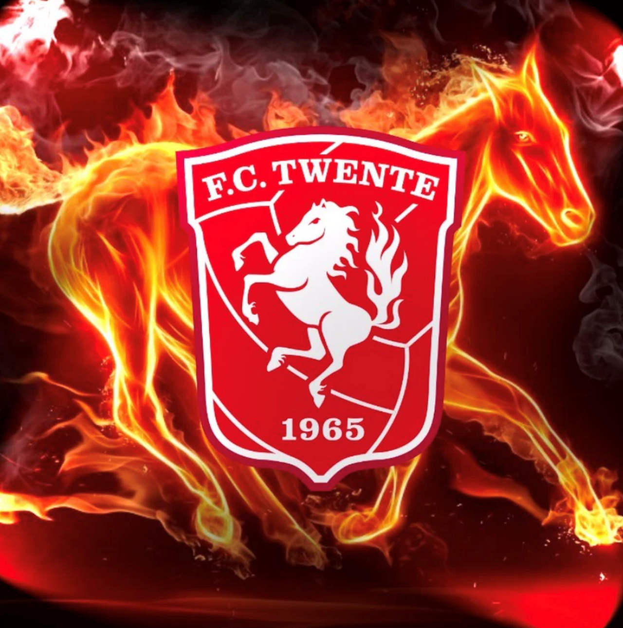 Diamond Painting Diamond Painting – FC Twente Logo (Fire Edition) – Morgen in Huis met Ronde steentjes 100x100 - Beste Kwaliteit