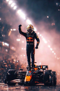 Thumbnail for Diamond Painting Diamond Painting – Formule 1 Overwinningsmoment – Nacht Race – Morgen in Huis met Ronde steentjes 100x70cm - Groot & Meest indrukwekkend 🔥