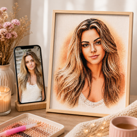 Thumbnail for Diamond painting eigen foto cartoon van portretfoto naar cartoon kunstwerk
