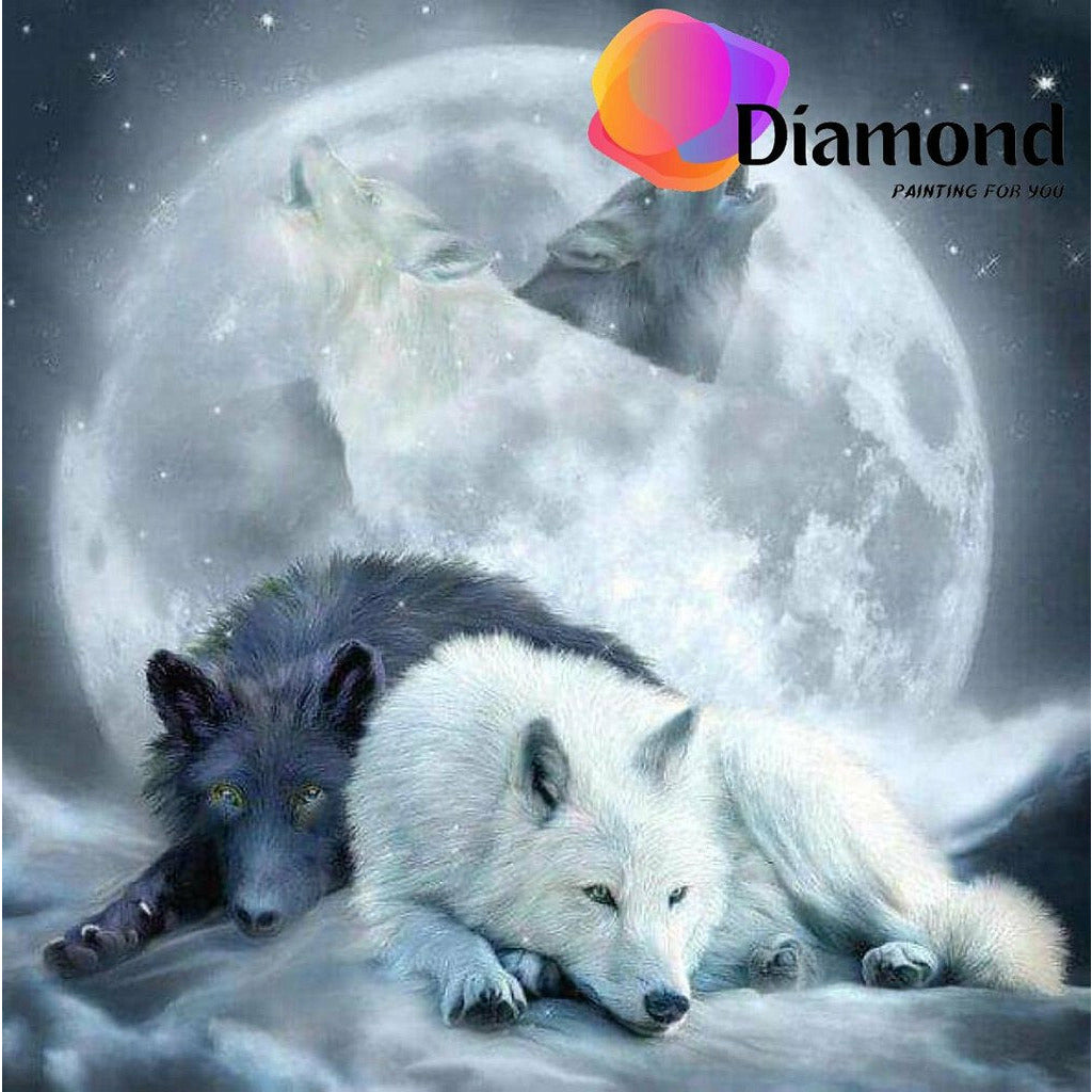 Wolven in de nacht Diamond Painting for you