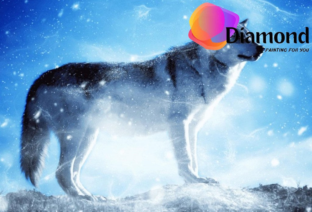 Wolf in de sneeuw Diamond Painting for you
