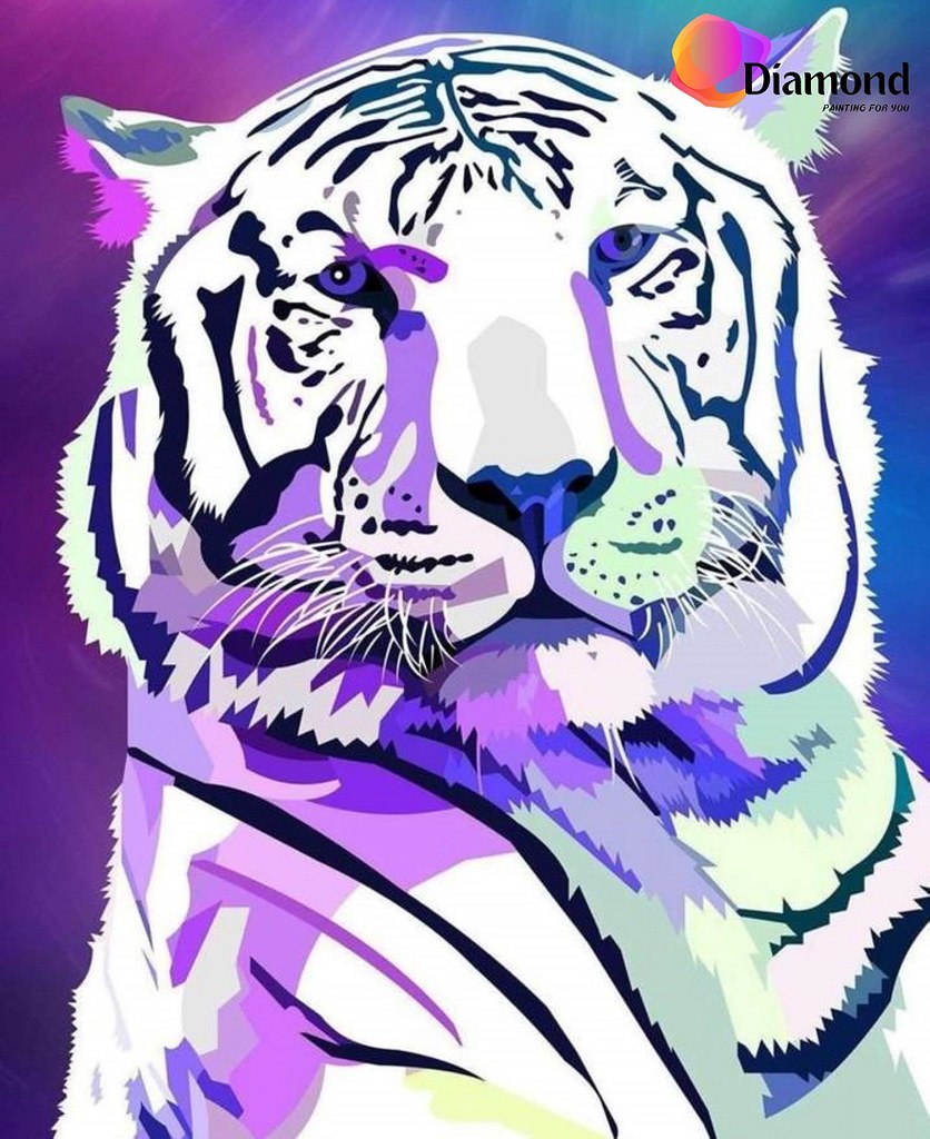 Witte tijger tekening Diamond Painting for you