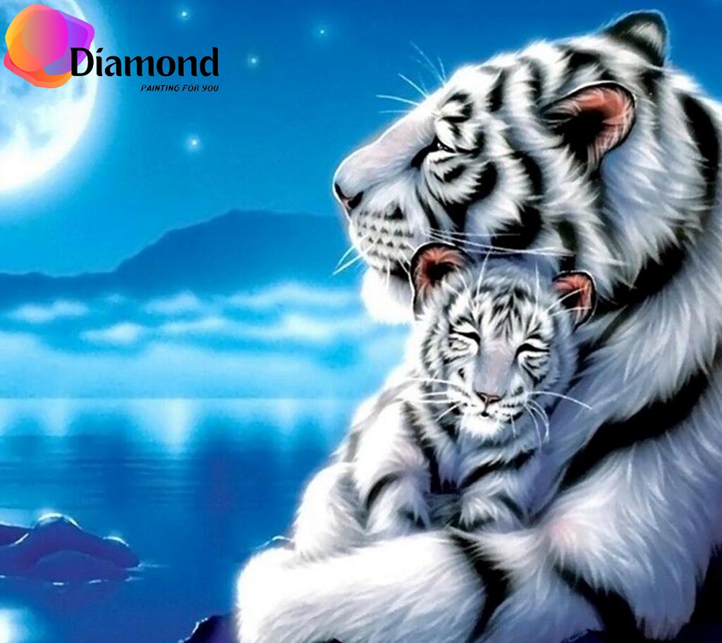 Tijger met tijgertje Diamond Painting for you