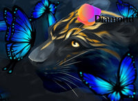Thumbnail for Panter met blauwe vlinder Diamond Painting for you