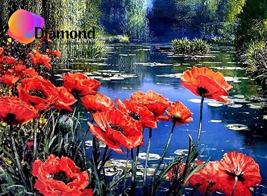 Meer met Rode Bloemen Diamond Painting for you