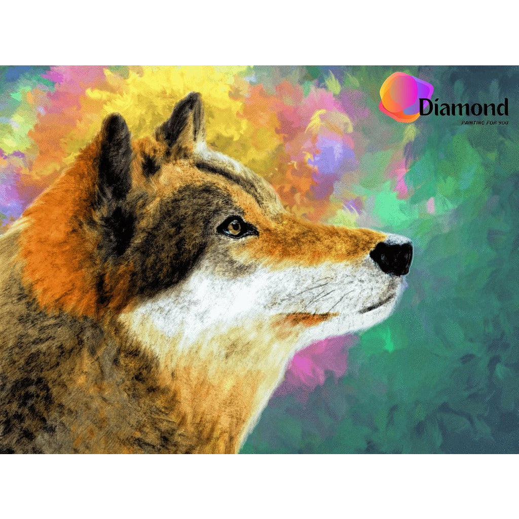 Kleurrijke wolf Diamond Painting for you