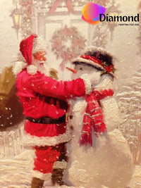 Thumbnail for Kerstman met sneeuwpop Diamond Painting for you
