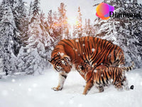 Thumbnail for Begaalse tijger in de sneeuw Diamond Painting for you