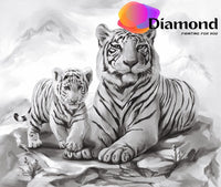 Thumbnail for Witte tijger en welp Diamond Painting for you