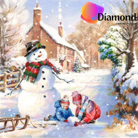 Thumbnail for Spelen in de sneeuw Diamond Painting for you