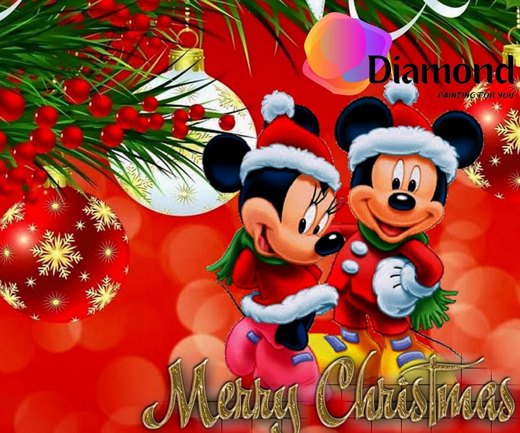 Mickey en Minnie Merry Christmas Diamond Painting for you