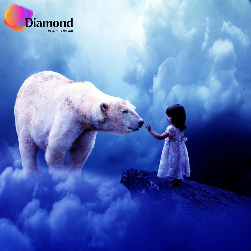 Meisje met ijsbeer Diamond Painting for you