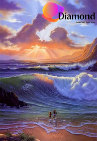 Thumbnail for Liefde in de wolken en op het strand Diamond Painting for you