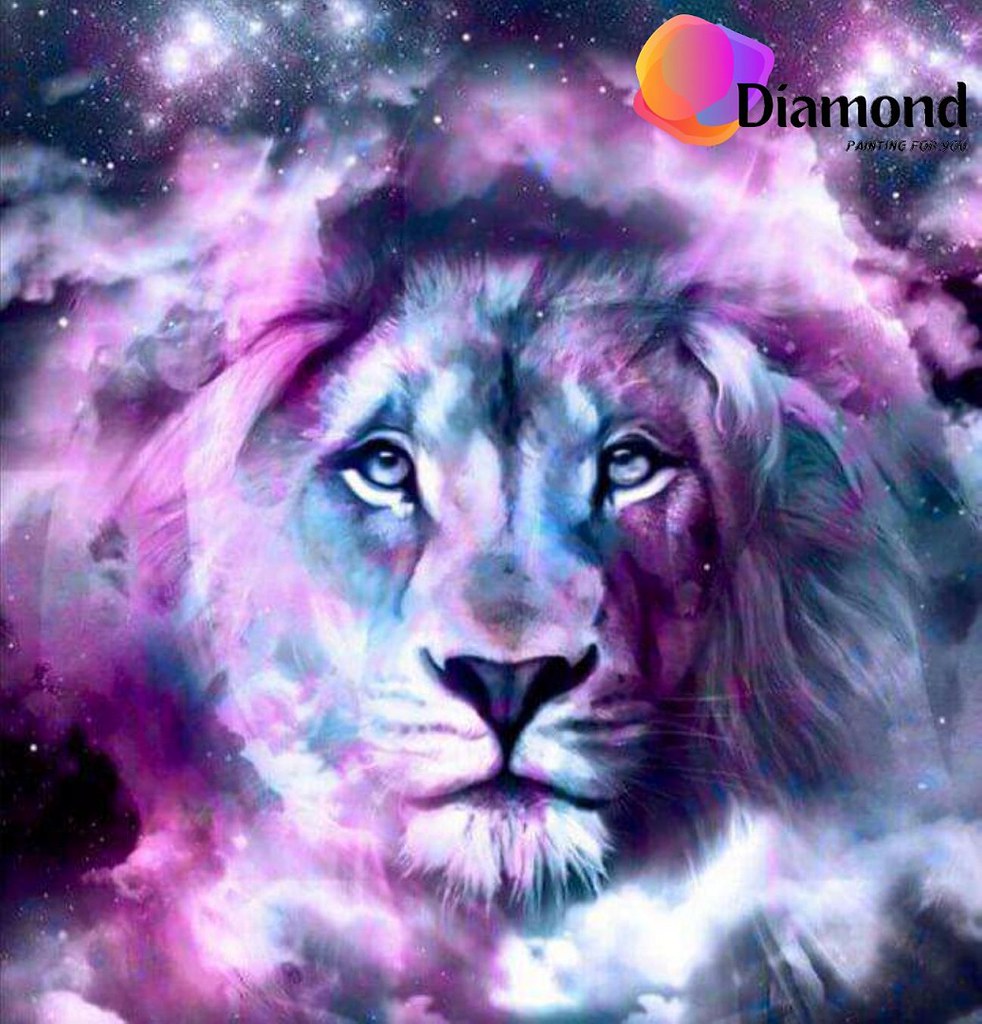 Leeuw in het heelal Diamond Painting for you