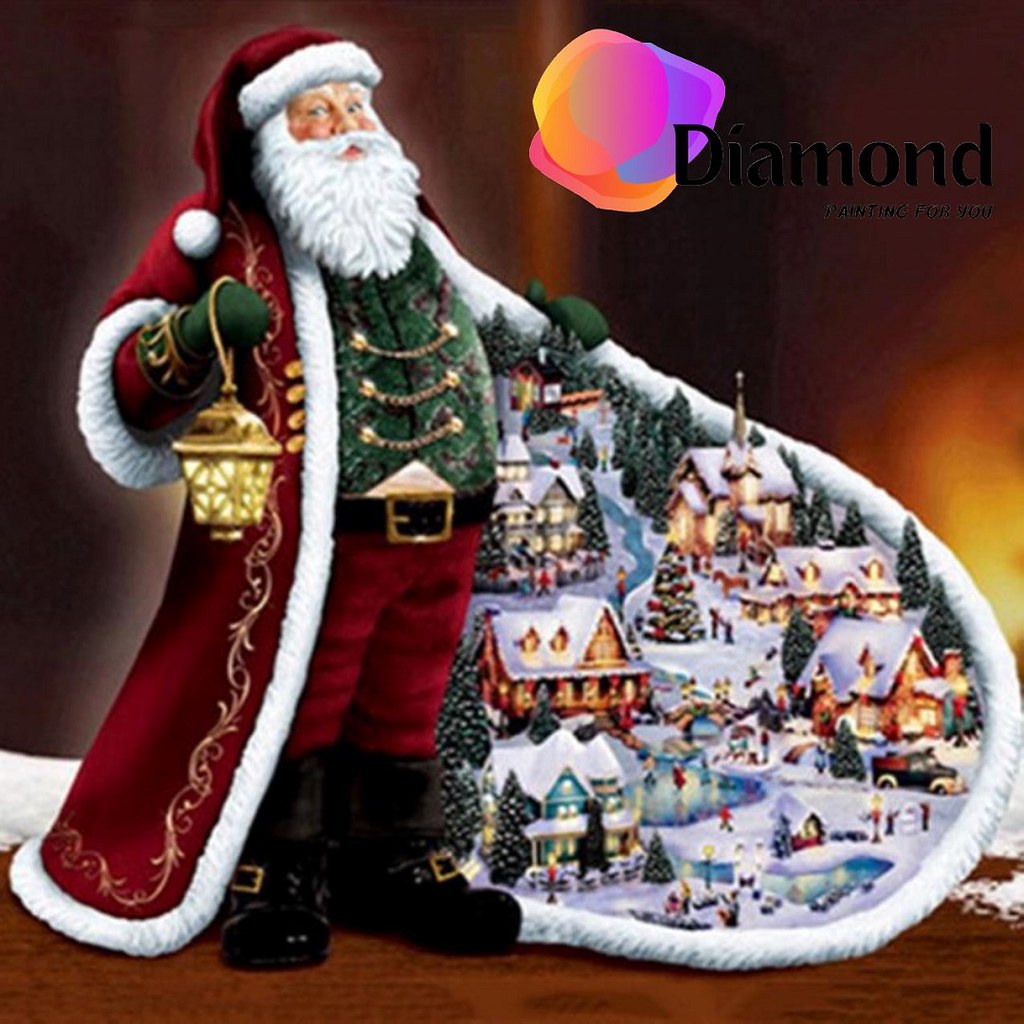 Kerstman en dorp Diamond Painting for you