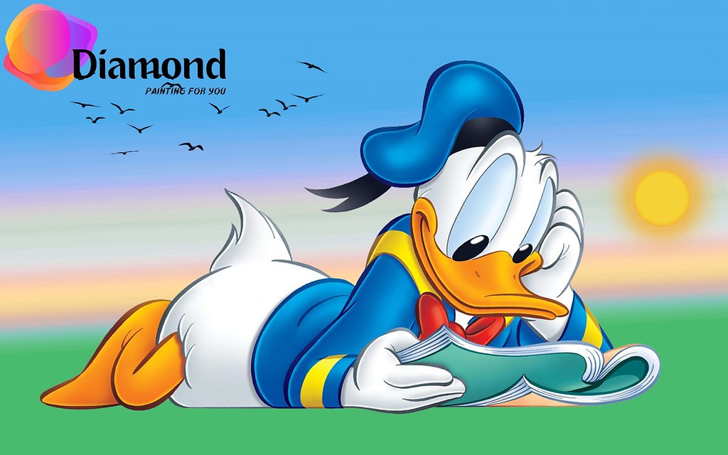 Donald duck lezend Diamond Painting for you