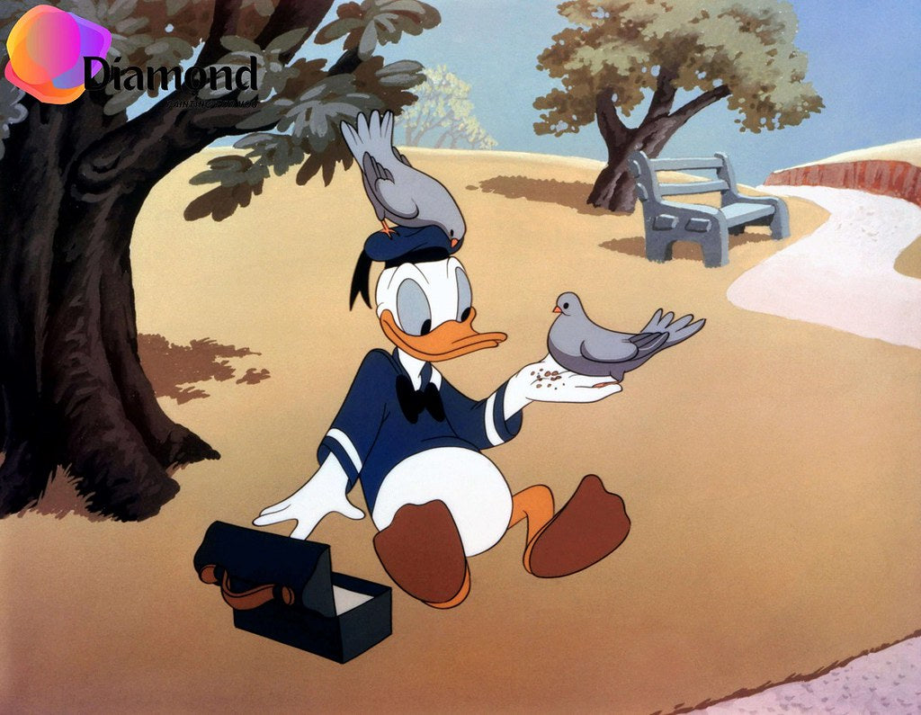 Donald duck en de vogels Diamond Painting for you