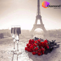 Thumbnail for Champagne en rozen bij de eiffel toren Diamond Painting for you