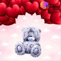 Thumbnail for Beertje met hartjes ballonnen Diamond Painting for you