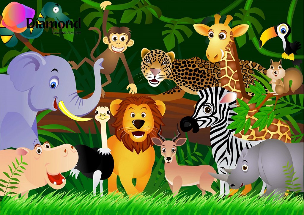 Jungle dieren Diamond Painting for you