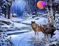 Thumbnail for Wolven in het bos Diamond Painting for you