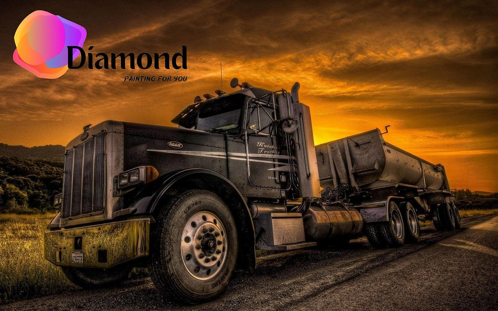 Truck bij zonsondergang Diamond Painting for you