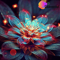 Thumbnail for Rood blauwe lichtgevende bloem Diamond Painting for you