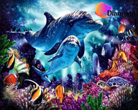 Thumbnail for Dolfijn in Oceaan met vissen Diamond Painting for you