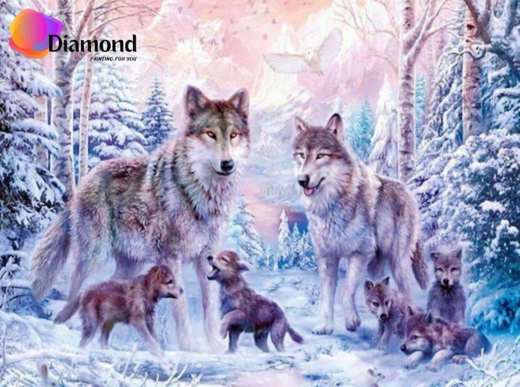 Wolven familie Diamond Painting for you