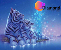 Thumbnail for Witte tijger met kleintje Diamond Painting for you
