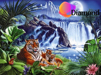 Thumbnail for Tijgers bij de waterval Diamond Painting for you
