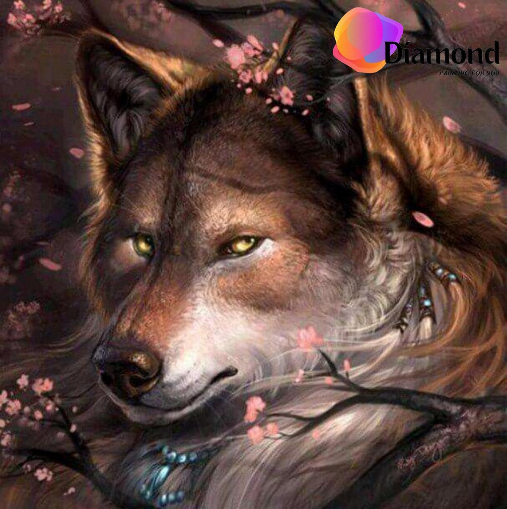 Mooie bruine wolf Diamond Painting for you