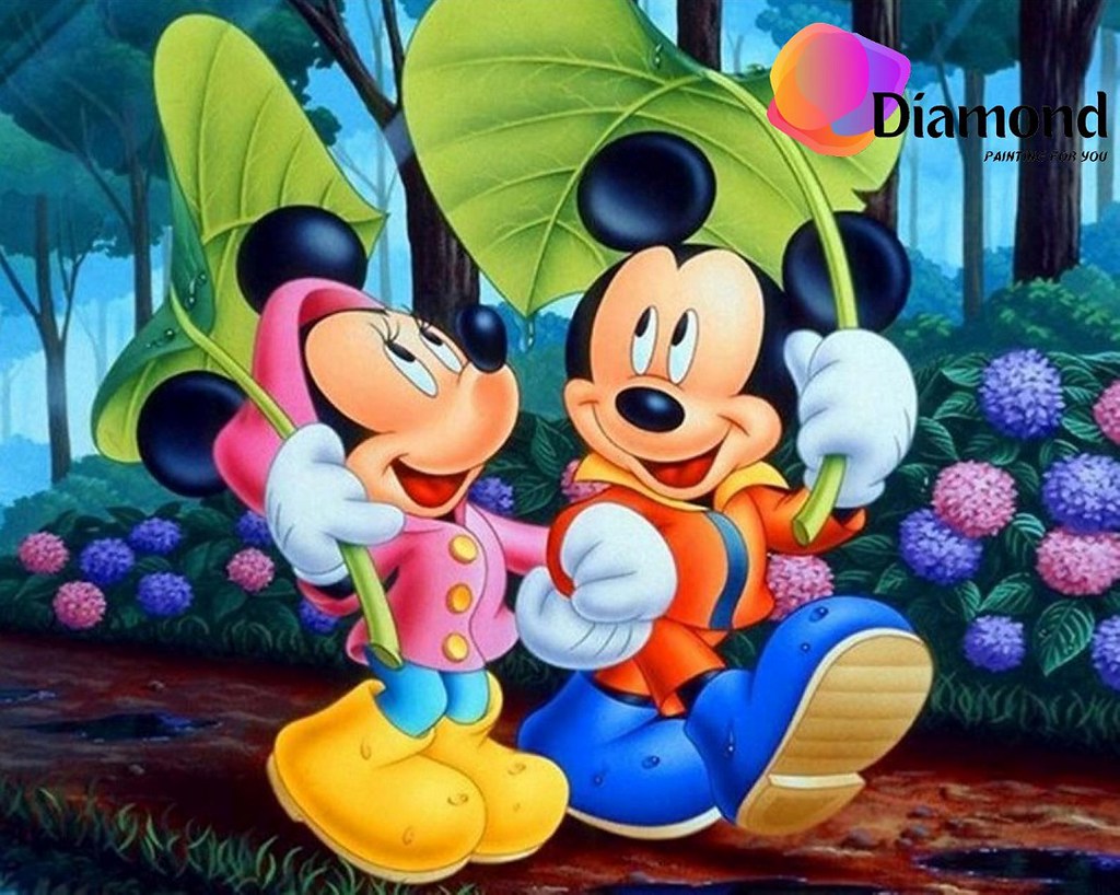 mickey en minnie Mousee paraplu Diamond Painting for you
